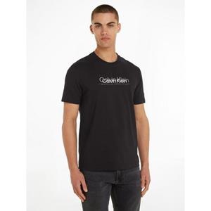 Calvin Klein T-shirt DOUBLE FLOCK LOGO T-SHIRT met merklabel