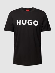 HUGO T-shirt met labelopschrift, model 'Dulivio'