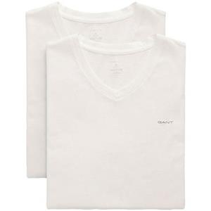 Gant T-Shirt "V-NECK T-SHIRT 2-PACK", (2 tlg.), mit Markenlabel auf der Brust