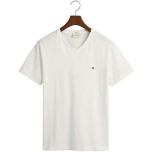 Gant T-Shirt "SLIM SHIELD V-NECK T-SHIRT", mit einer kleinen Logostickerei auf der Brust