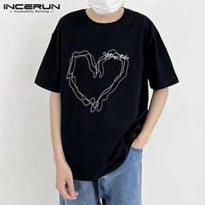 INCERUN Summer Men Print Short Sleeves Tops T-shirts