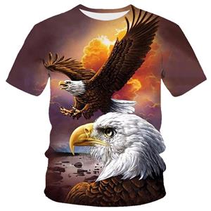 Xr 01 Mode zomer adelaar en vlam Phoenix dier 3d bedrukt T-shirt voor mannen T-shirt O'hals korte mouw oversized T-shirt Top Hot