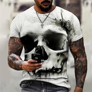 Xr 01 Zwarte Schedel T Shirt Mannen Punk Skeleton T-shirt T Shirts 3d Print Tshirt Vintage Gothic Mens Kleding Zomer Tops