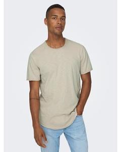 ONLY & SONS Shirt met ronde hals ONSBENNE LONGY SS TEE NF 7822