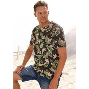 Beachtime T-Shirt, mit Palmenblättern bedruckt