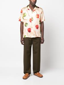 Nahmias Overhemd met appelmotief - Beige