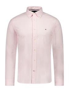 Tommy Hilfiger  Gestreept Oxford Overhemd Classic Pink Optic White - L - Heren
