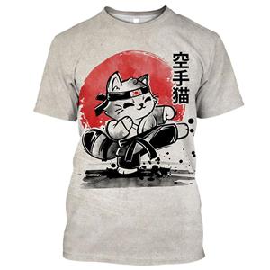 ETST 07 Men Women Top Samurai Cartoon Animal 3D Printing Tees Daily Funny Harajuku Style Cool Short Sleeve Streetwear T-shirt
