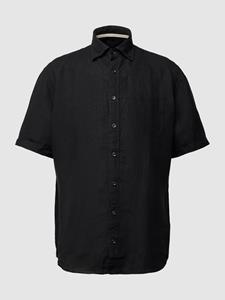 Olymp Zakelijk overhemd van linnen met button-downkraag