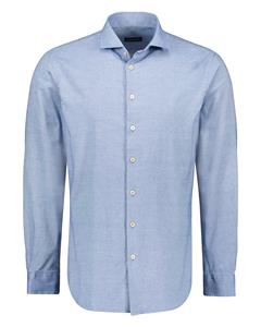 Floris Duetz  Flannel Overhemd Blauw - XL - Heren