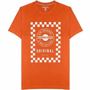 Lambretta Checker Board Heren T-shirt SS0159-BRNT ORANJE