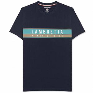 Lambretta Chest Stripe Heren T-shirt SS0157-NVY