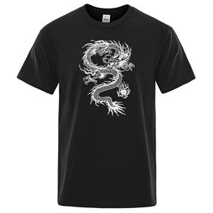 Boutique sports suit series 2 Men's And Women's T-shirts Chinese Style White Dragon Men Tshirts Fashion Breathable T Shirts Loose Cotton Tee Clothing  T-Shirt