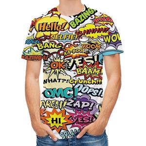 WowClassic Men's Tee Cartoon 3D Print T-shirt Man Short Sleeve Summer Tops