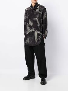 Yohji Yamamoto Overhemd met abstracte print - Zwart