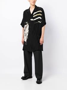 Yohji Yamamoto Overhemd met verfspatten - Zwart