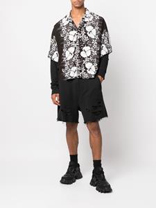 Dsquared2 Overhemd met bloemenprint - Zwart