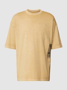 Tom Tailor Oversized T-shirt met labelprint, model 'overdye'