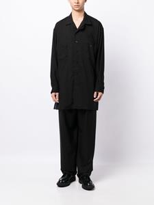 Yohji Yamamoto Overhemd met gekerfde kraag - Zwart