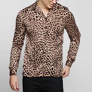 INCERUN Mannen Luipaard Print Shirt Camisas Mode Plaid Lange mouwen Shirt Mannelijke Casual Shirt Nachtclub
