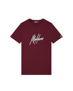 Malelions Men Duo Essentials T-shirt - Burgundy/White