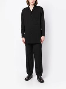 Yohji Yamamoto Shirtjack met gekerfde kraag - Zwart