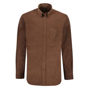Eagle&Brown  ultrafine corduroy overhemd bruin - M - Heren