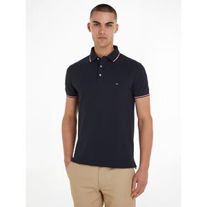 Tommy Hilfiger Poloshirt "1985 RWB TIPPED SLIM POLO", mit TH-Farben an Ärmel und Kragen