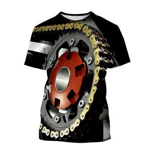 TIP723 Automobile Heavy Metal 3d Printing Mechanical Engine Fashion Men T shirts Youth Round Neck T-shirt Casual Short Sleeve Men's Top