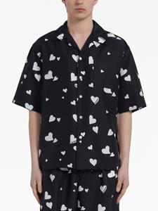 Marni Overhemd met hartprint - Zwart