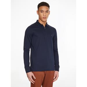 Tommy hilfiger Slim polo met lange mouwen, kraag met rits