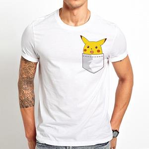 Nice T-Shirts Pikachu Funny T-shirt Summer Pocket Casual