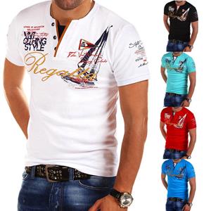 Skshirt Heren T-shirt Geek Classic Ondershirt Korte Mouw Slim V-hals Tops T-Shirts