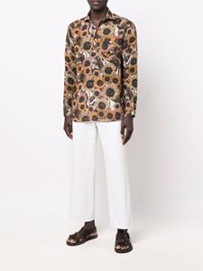 Lardini Overhemd met bloemenprint - Bruin