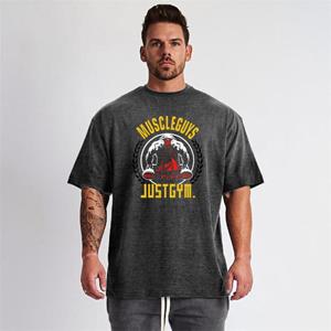 Muscleguys Oversized Gym Clothing Fitness Mens T Shirt Street Hip Hop Sportswear Loose Half Sleeve T-shirt Muscle Man Bodybuilding Tshirt