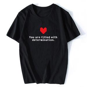 Tees 11 Graphic You Are Filled With Determination Letter T Shirt Undertale Funny Game T Shirt Men Cotton