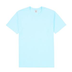 Zirunking 2021 New Cotton Unisex T-shirt Short sleeve Simple Solid O-neck Cotton Pure Color t shirt T-shirts For Men/Women Tops ICEBLUE