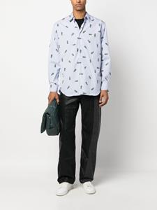 Comme Des Garçons Shirt x Lacoste gestreept overhemd - Blauw