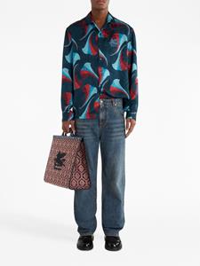 ETRO Bowlingshirt met bloemenprint - Blauw