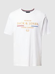 Jack & Jones Premium T-shirt met label- en motiefstitching, model 'BLUTRAVIS'