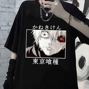 HSHWednesday3 Japanese Anime Tokyo Ghoul T Shirt Men Kawaii Cartoon Kaneki Ken Graphic Tees Fashion Unisex Tshirt Summer Tops T-shirt Male