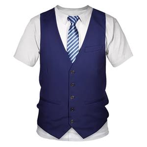Mimansp Funny Fake Suit 3d T Shirt Tuxedo Bow Tie 3d Printed T Shirts Men Fashion Short Sleeve Streetwear Fake Suit Vest T Shirts