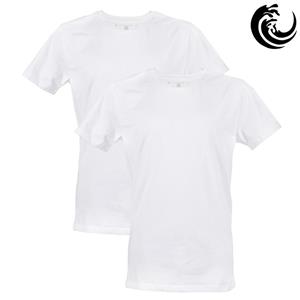 Vinnie-G Heren T-shirt Ronde hals Wit 2-pack