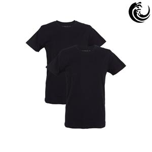 Vinnie-G Heren T-shirt Ronde hals Zwart 2-pack