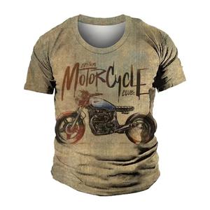 ETST 03 Motorcycle T-shirt Men 3D Car Print Short Sleeve Tops Street Ride Biker T Shirt For Mens Vintage T Shirt Oversized Tee Shirt Man