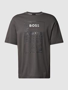 BOSS Green T-shirt met labelprint, model 'Talboa'