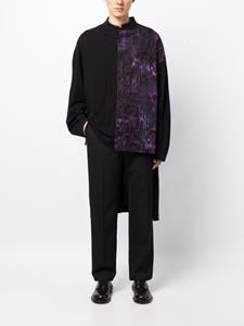 Yohji Yamamoto Kraagloos overhemd - Zwart