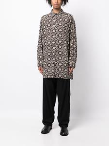 Yohji Yamamoto Overhemd met bloemenprint - Bruin