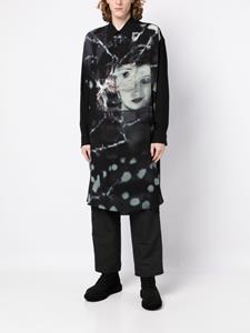 Yohji Yamamoto Overhemd met geometrische print - Zwart