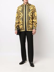 Versace Overhemd met barokprint - Zwart